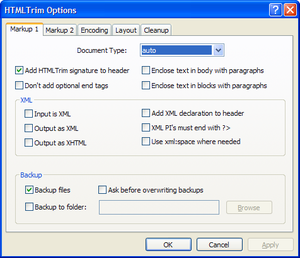 HTMLTrim options HTMLTrim options